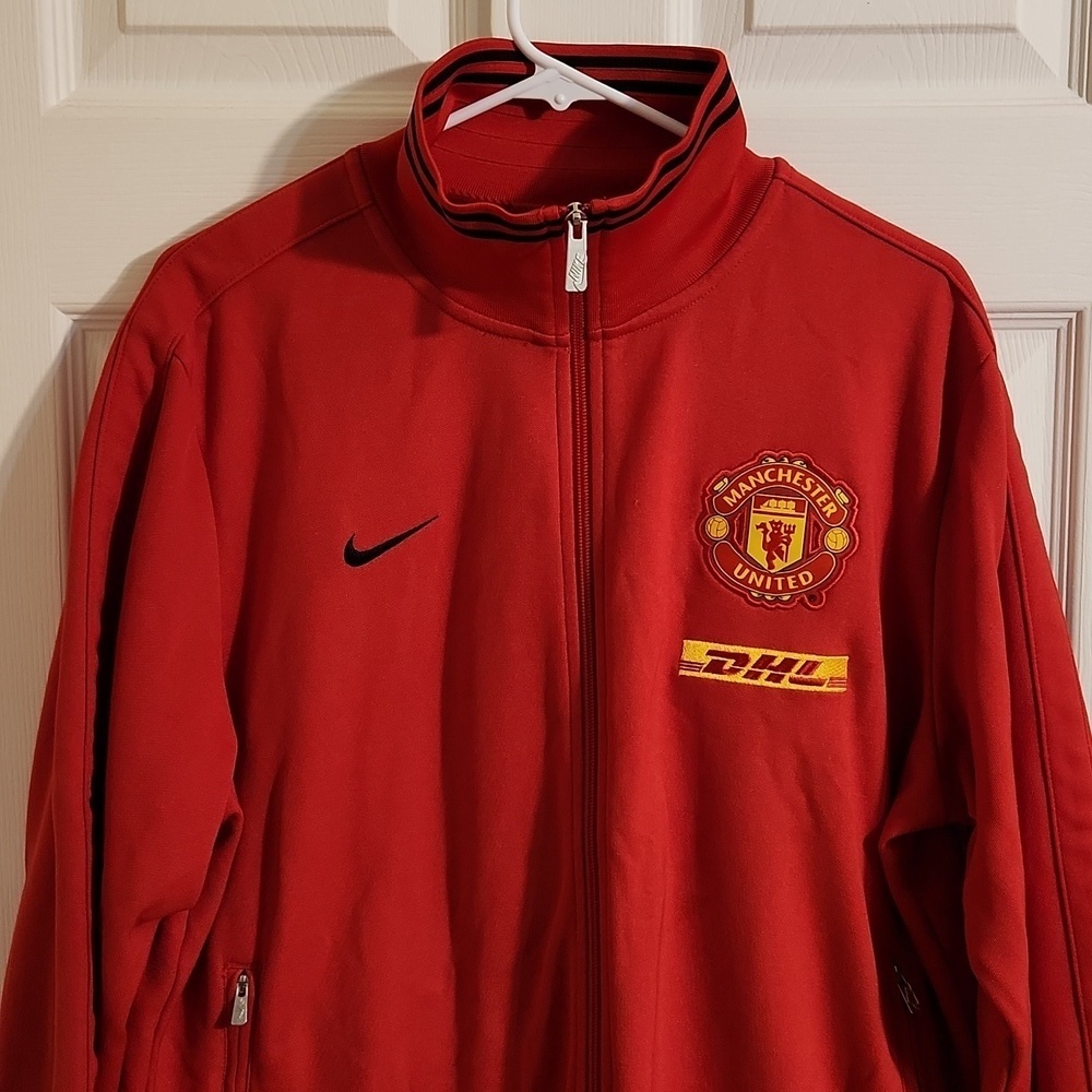 Vintage Y2K Nike Manchester United Track Jacket Full Zip Sz XL Soccer Futbol EUC - Picture 2 of 14